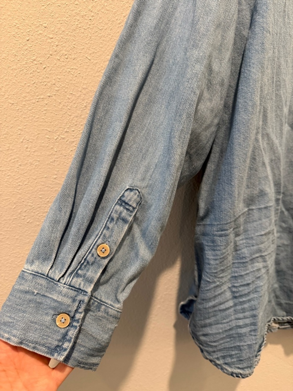 Offline by Aerie Blue Denim Button-Up Shirt Oversized Plus Size XXL - Picture 6 of 7